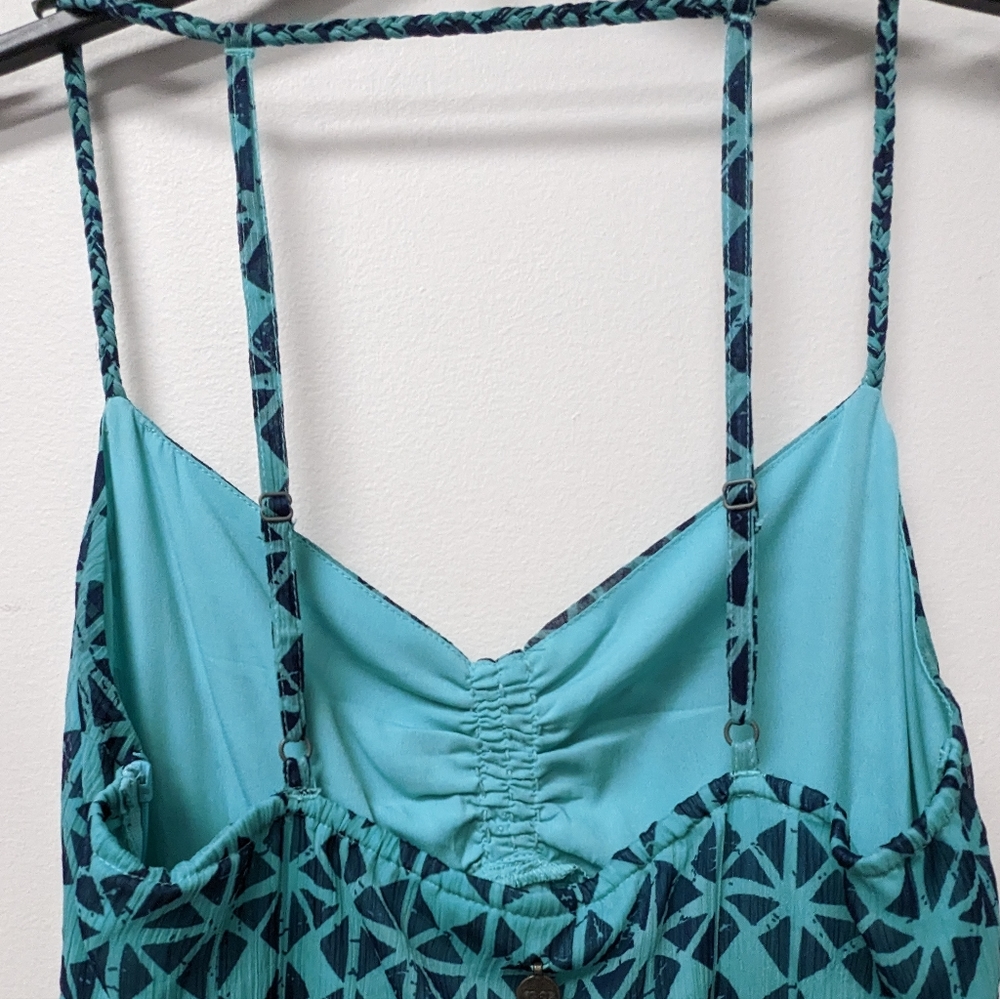 Roxy Solar Eclipse Beachy Blue & Teal Flowy Maxi Dress - Picture 11 of 14